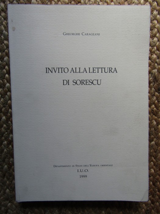 INVITO ALLA LETTURA DI SORESCU - GHEORGHE CARAGEANI AUTOGRAF