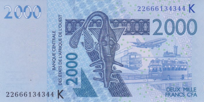 Bancnota Statele Africii de Vest 2.000 Franci 2022 - P716K UNC ( Senegal )