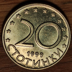 Bulgaria - moneda colectie an unic - 20 Stotinki 1999 aUNC- calaretul din Madara