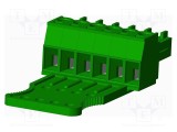 Regletă de conexiuni deconectabilă mufă mamă 10A AMPHENOL ANYTEK verde 6 pini