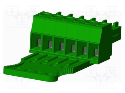 Regletă de conexiuni deconectabilă mufă mamă 10A AMPHENOL ANYTEK verde 6 pini foto