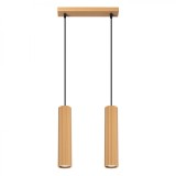 Lampă Suspendată Karbon Din Aluminiu Aurit, 2 Becuri Tub Minimalistă De Interior.