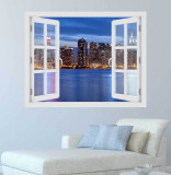Cumpara ieftin Fereastra cu efect 3D - Manhattan Skyline - 119x93 cm
