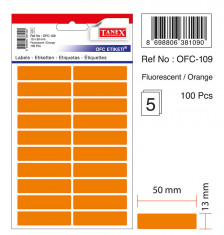Etichete Autoadezive Color, 13 X 50 Mm, 100 Buc/set, Tanex - Orange Fluorescent foto