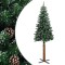 Pom Craciun artificial subtire, lemn si zapada, verde, 210 cm