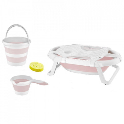 Set cadita pliabila de baie Babyjem, 5 piese (Culoare: Gri) foto