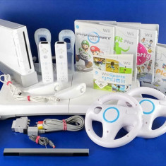 Nintendo Wii HDMI+placa fitness+220 jocuri+2 manete+2 volane+Dance 2020,Mario