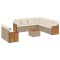 Set canapele de gradina cu perne, 10 piese, bej, poliratan