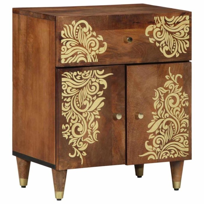 vidaXL Dulap de noapte maro miere 50 x 33 x 60 cm Lemn masiv de mango