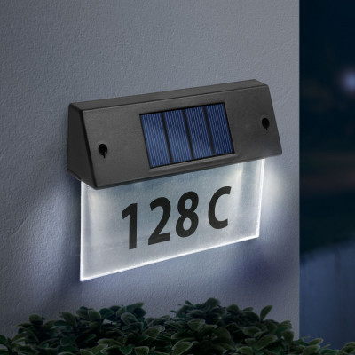 Numar de Casa cu Iluminare LED Lampa Solara cu Plexiglas Transparent, Cifre si Litere Incluse foto