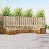 vidaXL Seturi de canapele 8 pcs Natural și Bej Lemn Solid de Acacia 3373938