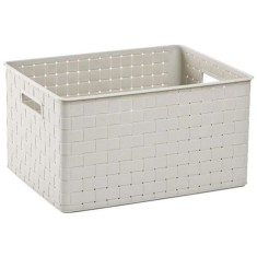 Cos rufe, 2 manere, plastic, crem, 30 L, 43x33x23 cm, Curver foto