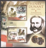 Sao Tome si Principe 2011 - Fondatorul Crucii Roșii - Henry Dunant, Colita, Cota 10 EURO, RARA, MNH