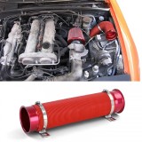 Kit de Performanta cu Aer Rece Conducta Flexibila Rosie Universala, potrivit pentru Filtru de Aer Sport Performance AutoTuning