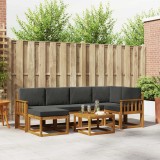 vidaXL Set de canapele de exterior cu pernă 7 pcs Natural și Antracit 3366670