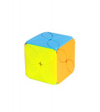 Puzzle modern cub logic, Rubik multicolor Tip II, cu model de frunza de trifoi, Oem