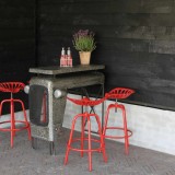 Esschert Design Scaun de bar Tractor, roșu