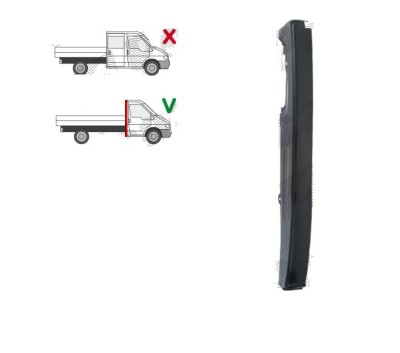 Stalp spate FORD TRANSIT (V184/5), 05.2000-04.2006; TRANSIT/TOURNEO (V347/8), 05.2006-04.2013, partea dreapta, vertical; metal galvanizat; cabin colt foto