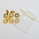 Cumpara ieftin Sac cu bani &amp;#8211; 6 monede I-Ching si 3 pepite aurii