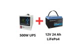 Pachet sursă de alimentare ne&icirc;ntreruptibilă Volt Polska pentru pompe de circulație 500W + acumulator LiFePo4 24Ah