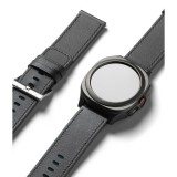 Curea pentru Fossil Hybrid 24mm / Mobvoi TicWatch Pro 5 / Suunto 9 / Suunto 9 Baro / Suunto D5 - Ringke Leather One Basic Bold - Black