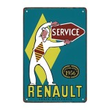 Placa metalica decorativa Renault Service vintage model retro design clasic A4
