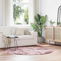 vidaXL Covor shaggy cu pom &icirc;nalt, NAVARRA, roz praf, 160x160 cm