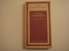 Texte filosofice - Karl Jaspers Editura Politica 1986 foto