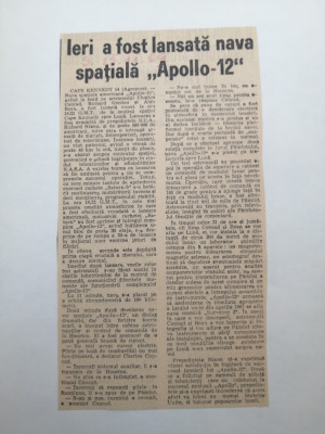 Apollo 12 - comentarea misiunii Apollo 12 in articole de presa - 1969 foto