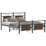 VidaXL Cadru pat fără saltea stejar maro 140x200 cm lemn prelucrat