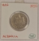 Albania 1 Frang AR, 1935, KM#16, Argint, Zog I, Europa
