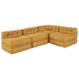 Cumpara ieftin Unitate de canapea modulara Tesatura Galben 210 x 140 x 56 cm
