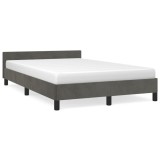 Cumpara ieftin Cadru de pat fara saltea Gri inchis 120x190 cm catifea