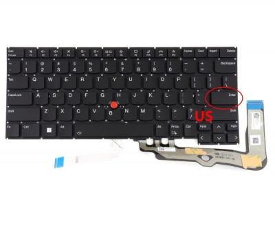 Tastatura Lenovo ThinkPad E14 GEN 5 iluminata layout US fara rama enter mic, ThinkPad T14P GEN 1 iluminata foto
