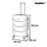 Set 3 valize Leziter TraveLux Max XI, ABS cu roti 360&deg;, negru