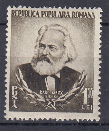 ROMANIA 1953 LP 342 -70 DE ANI DE LA MOARTEA LUI KARL MARX MNH