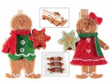 Cumpara ieftin Set 6 ornamente brad Turta Dulce textil multicolor 4x5.5 cm