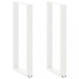 VidaXL Picioare de masă de bar &icirc;n formă de U, 2 buc., alb, 50x(100-101) cm, oțel 4013233