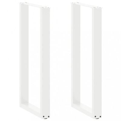 vidaXL Picioare de masă de bar &amp;icirc;n formă de U, 2 buc., alb, 50x(100-101) cm, oțel 4013233 foto
