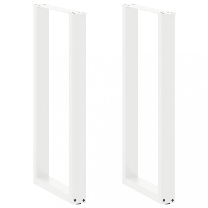 vidaXL Picioare de masă de bar &icirc;n formă de U, 2 buc., alb, 50x(100-101) cm, oțel 4013233