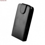 Husa Flip Piele Eco Sligo Neagra Nokia Asha 308 Premium