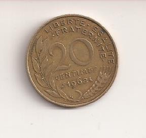 Moneda Franta - 20 Centimes 1968