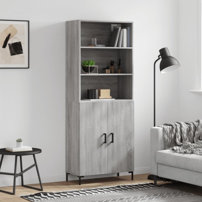 vidaXL Dulap &icirc;nalt, gri sonoma, 69,5x34x180 cm, lemn compozit