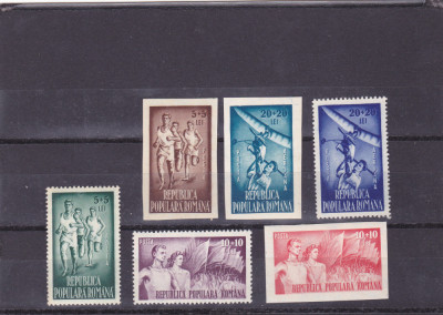 ROMANIA 1948 LP 249 O.S.P. DANTELAT SI NEDANTELAT SERIE MNH foto