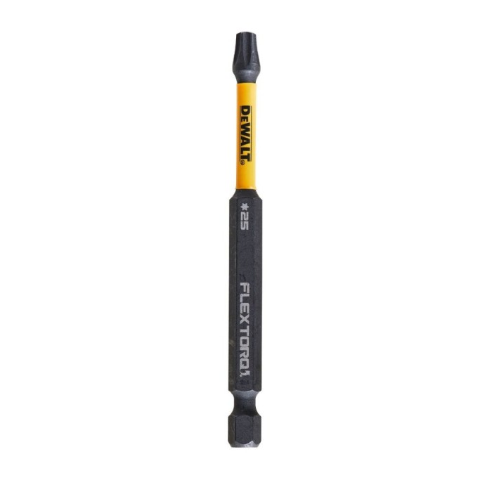 Set 2 biti pentru insurubare de impact, DeWalt Flextorq DT70569T-QZ, profil Torx, T 25, 89 mm