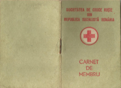 Romania, carnet de membru Societatea de Cruce Rosie din R. S. Romania foto
