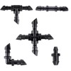 Set 200 de conectori pentru irigatii, plastic, negru
