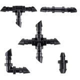 Cumpara ieftin Set 200 de conectori pentru irigatii, plastic, negru