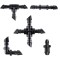 Set 200 de conectori pentru irigatii, plastic, negru
