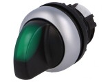 Comutator rotativ 22mm verde 3 poziții